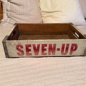 Vintage Seven7 Wooden Crate - Red and Brown